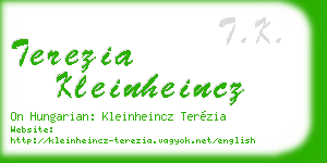 terezia kleinheincz business card