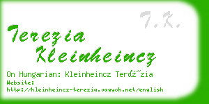 terezia kleinheincz business card